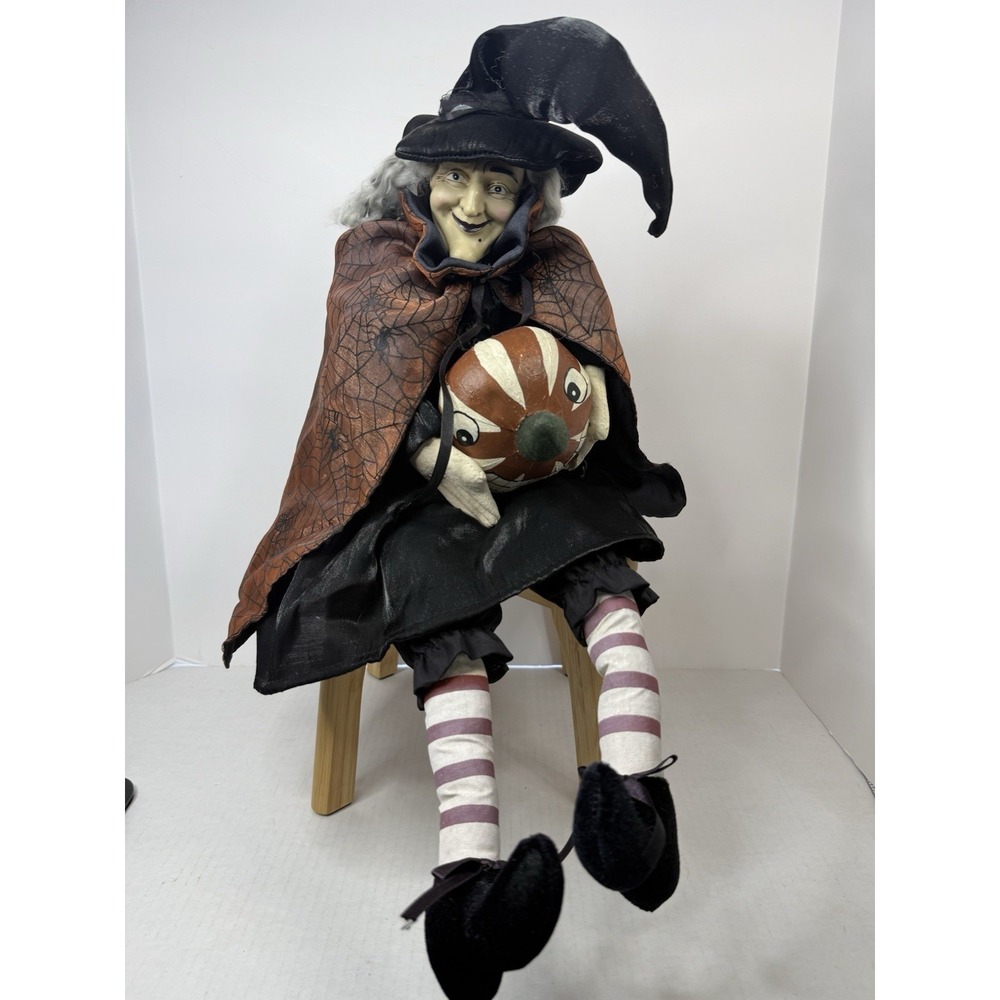 21" Witch Shelf Sitter Plush With Pumpkin